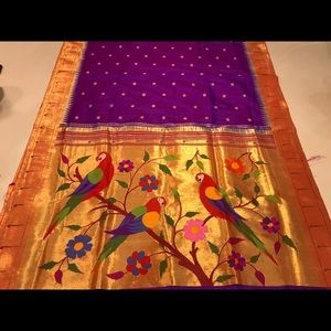 Authentic pure silk pithani magenta saree